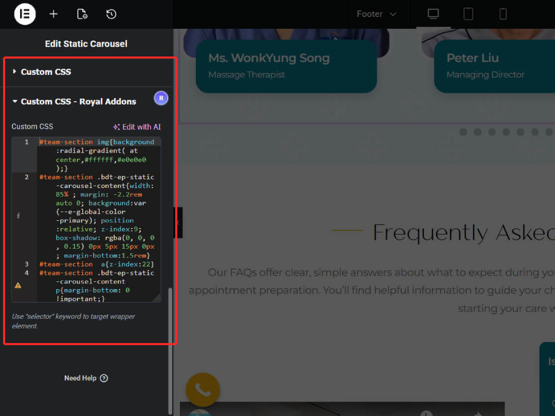Elementor Custom Css Option Image 2